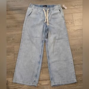 GAP Light Wash Wide Leg Drawstring Jeans Size L